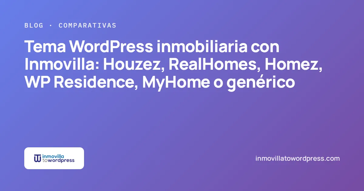Portada del artículo: qué tema WordPress inmobiliario elegir si trabajas con Inmovilla
